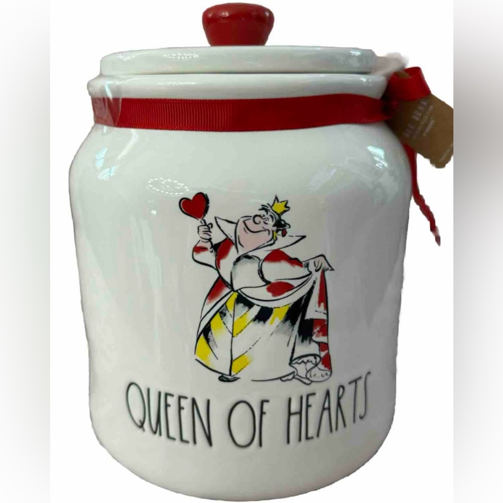 Rae Dunn Disney Queen of Hearts Alice in Wonderland Canister Cookie Jar NWT